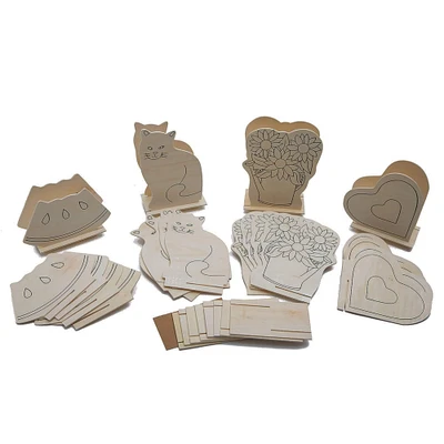 S&S Worldwide® Unfinished Assorted Wooden Napkin Holders, 12ct.