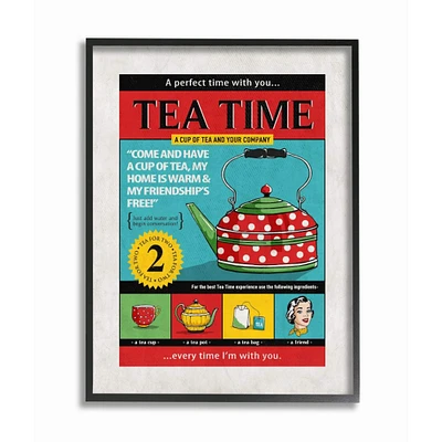 Stupell Industries Tea Time Vintage Comic Book Framed Wall Art