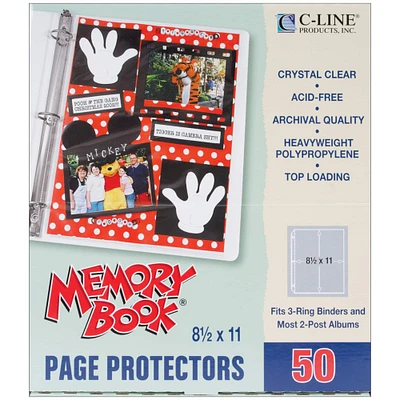 C-Line® 8.5'' x 11'' Memory Book Top-Loading Page Protectors, 50ct.