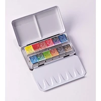 6 Pack: Sennelier l'Aquarelle French Artists' Watercolor 12 Color Half Pan Metal Pocket Set