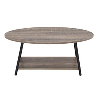 Household Essentials Jamestown Oval Coffee Table