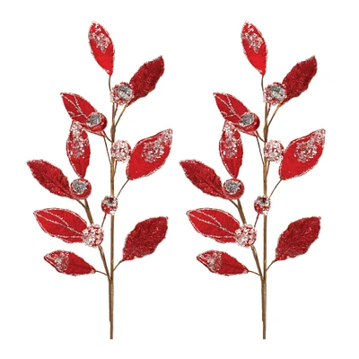 29.5" Beaded Leaf Stems, 2ct.