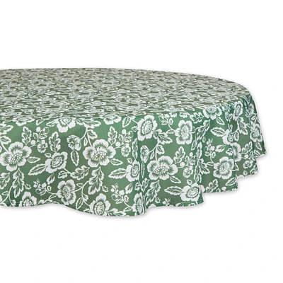 Artichoke Green Floral Print Outdoor Tablecloth