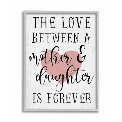 Stupell Industries Love Between Mother & Daughter Gray Framed Wall Art