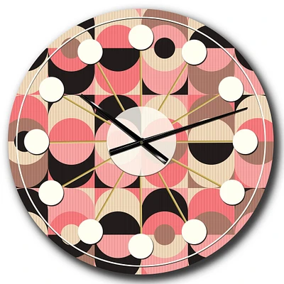 Designart 'Retro Geometric Design Xi Mid-Century Modern Wall Clock