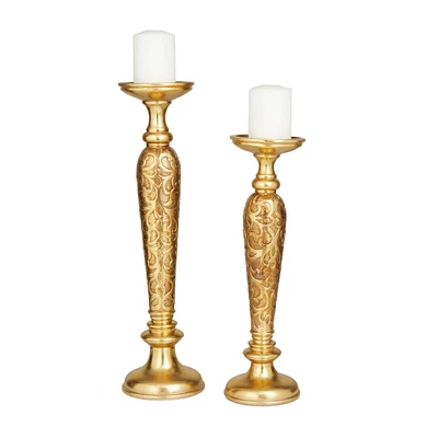Gold Traditional Candle Holder Set