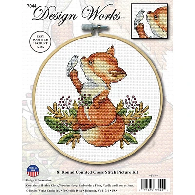 Design Works™ 8'' Round Fox Counted Cross Stitch Kit