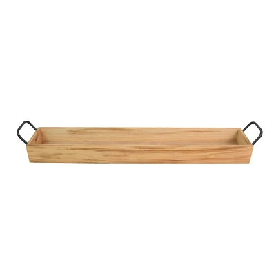 29" Wood Tray with Metal Handle by Ashland®