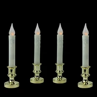 White & Gold LED C5 Flickering Window Christmas Candle Lamp With Timer