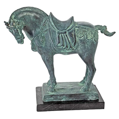 Design Toscano 11" Tang Dynasty Horse Quality Lost Wax Bronze Statue