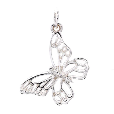Charmalong™ Silver Plated Butterfly Charm by Bead Landing™