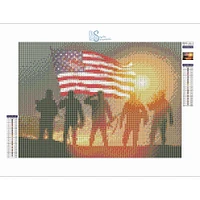 Sparkly Selections Soldiers with American Flag Diamond Painting Kit, Round Diamonds