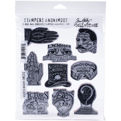 Stampers Anonymous Tim Holtz® Eclectic Adverts Cling Stamps