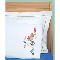 Jack Dempsey Sports Children's Stamped Pillowcase with Perle Edge