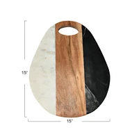 Marble & Acacia Wood Cutting Board with Handle