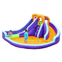 Salus Double Slide Water Park with Climbing Wall & Water Cannon