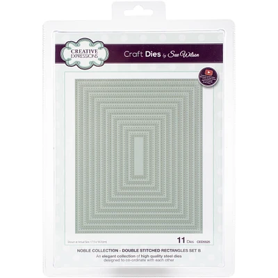 Creative Expressions Craft Dies Double Stitched Rectangles Die Set B