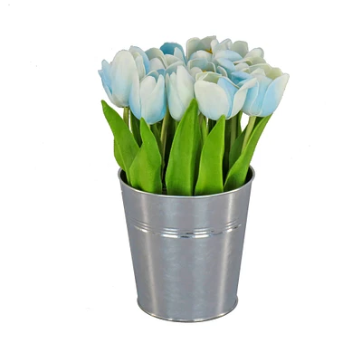 9" Tulip Bouquet in Metal Pot