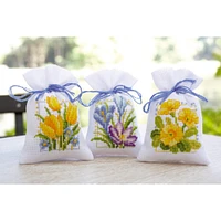 Vervaco Spring Flowers Counted Cross Stitch Sachet Bags Kit