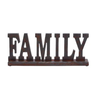 20" Black Wood Family Decorative Sign