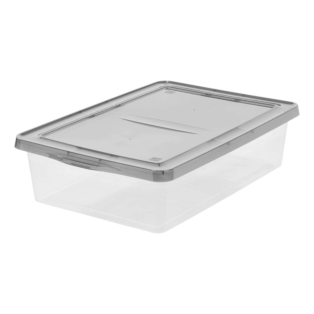 IRIS® 28qt. Clear Snap Top Storage Box with Gray Lid