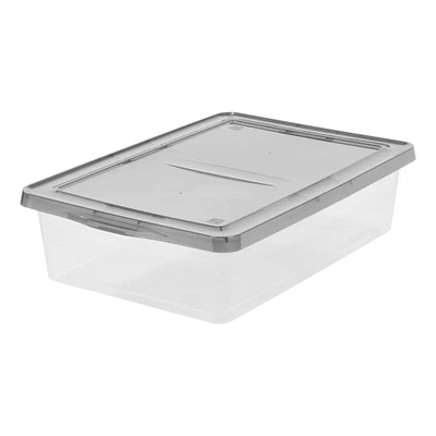 IRIS® 28qt. Clear Snap Top Storage Box with Gray Lid