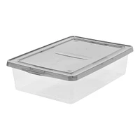 IRIS® 28qt. Clear Snap Top Storage Box with Gray Lid