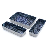 Welaxy Felt 3 Piece Paisley Drawer Organizer Set