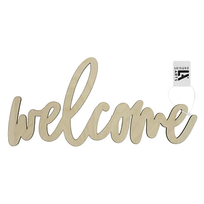 Leisure Arts® 12" Wood Welcome Word