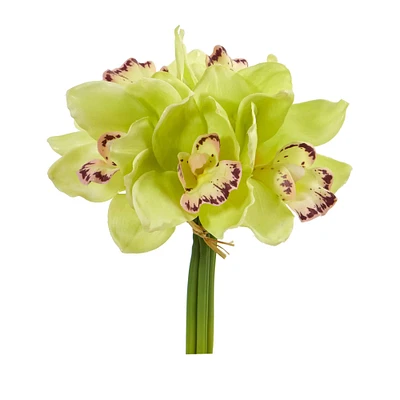 9" Cymbidium Orchid Artificial Flower Bundle (Set of 6