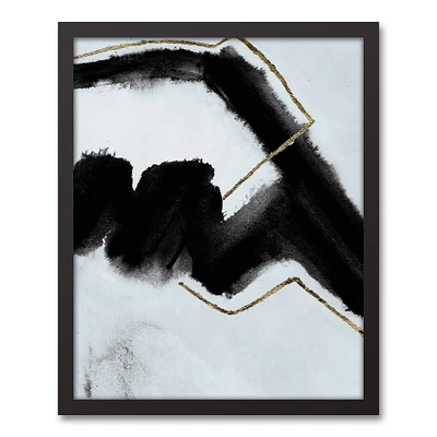 Bold Abstract 16" x 20" Black Framed Canvas