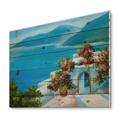 Designart - House Near The Sea Colorful Flowers I