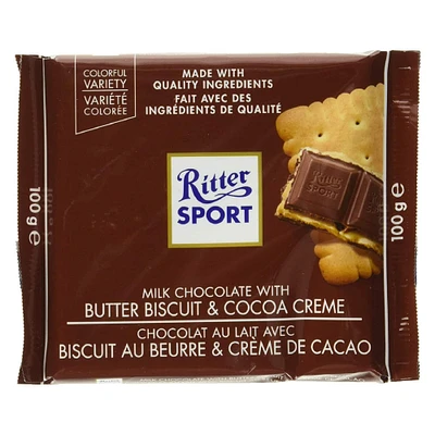 Ritter Sport Milk Chocolate with Butter Biscuit & Cocoa Creme