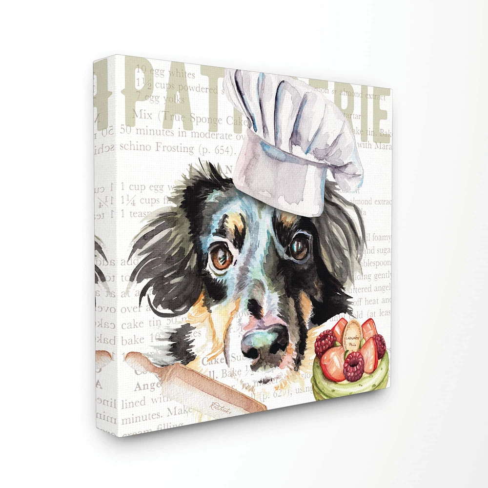 Stupell Industries Sheltie Dog Kitchen Bakery Pet Watercolor Painting Canvas Wall Art