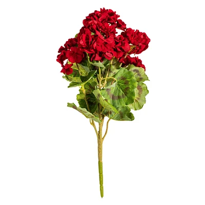 18" Artificial Red Geranium Bush, 4ct.