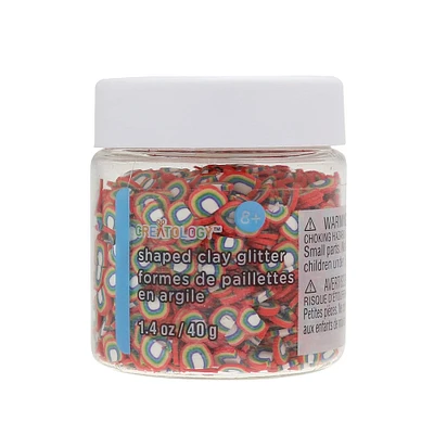 12 Pack: Rainbow Shaped Clay Glitter by Creatology™