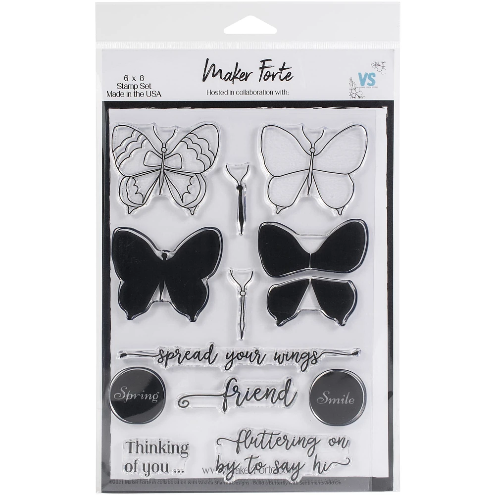 Maker Forte Build A Butterfly Add On Clear Stamps by Varada Sharma Designs