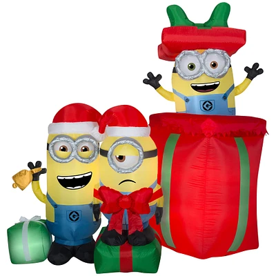 7ft. Airlbown® Inflatable Christmas Minions with Presents