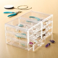 6 Pack: Cecilia Tech 9" Clear Stackable 6-Drawer Jewelry Box