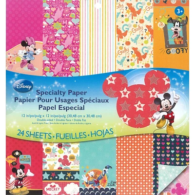 EK Success® Disney® Mickey Family 12" x 12" Paper Pad, 24 Sheets