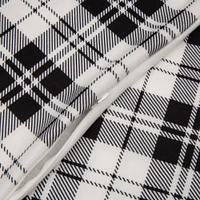 Glitzhome® Polar Fleece Black & White Plaid Reversible Duvet Cover