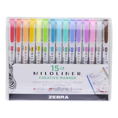 6 Packs: 15 ct. (90 total) Zebra Mildliner™ Double Ended Creative Markers