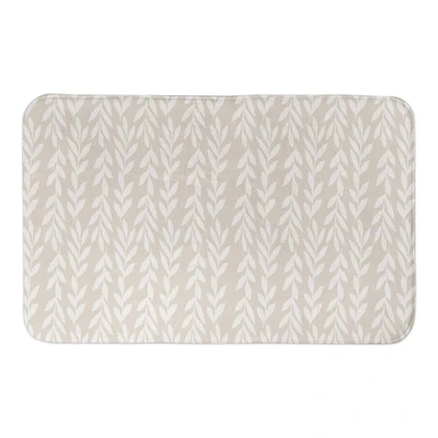 Neutral & White Fall Leaves Bath Mat