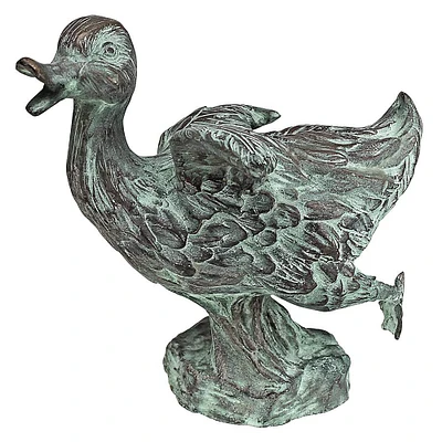 Design Toscano Lindell Pond Bronze Ducks Spitting Dancing Duck Garden Statue