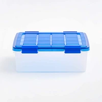 Iris® 6.5gal. Clear Plastic Storage Boxes With Blue Lid, 4 Pack