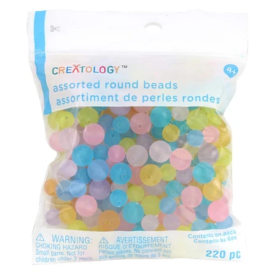 Frosted Pastel Assorted Round Beads by Creatology™