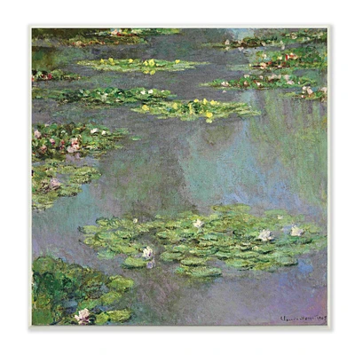 Stupell Industries Close up Water Lily Pond Traditional Painting,12" x 12"