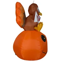 5ft. Airblown® Inflatable Harvest Turkey & Pumpkin with Banner Scene