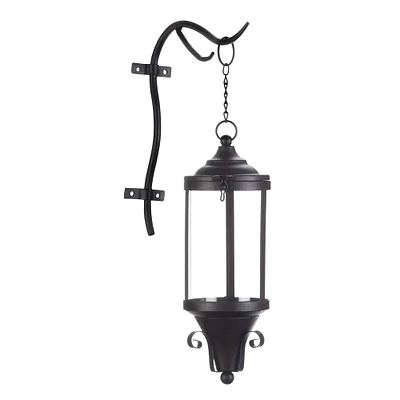 21" Black Metal Hanging Lantern