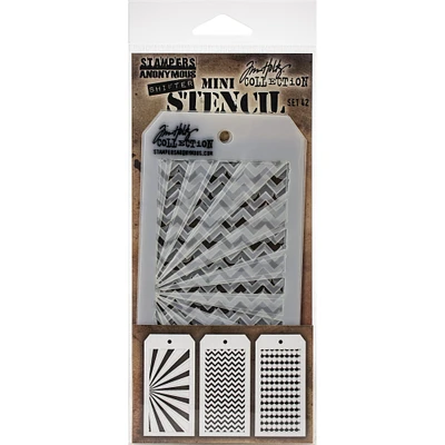 Stampers Anonymous Tim Holtz® Mini #42 Layering Stencil Set
